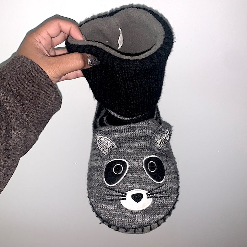 Gray & Black Animal Slippers - Picture 5 of 7